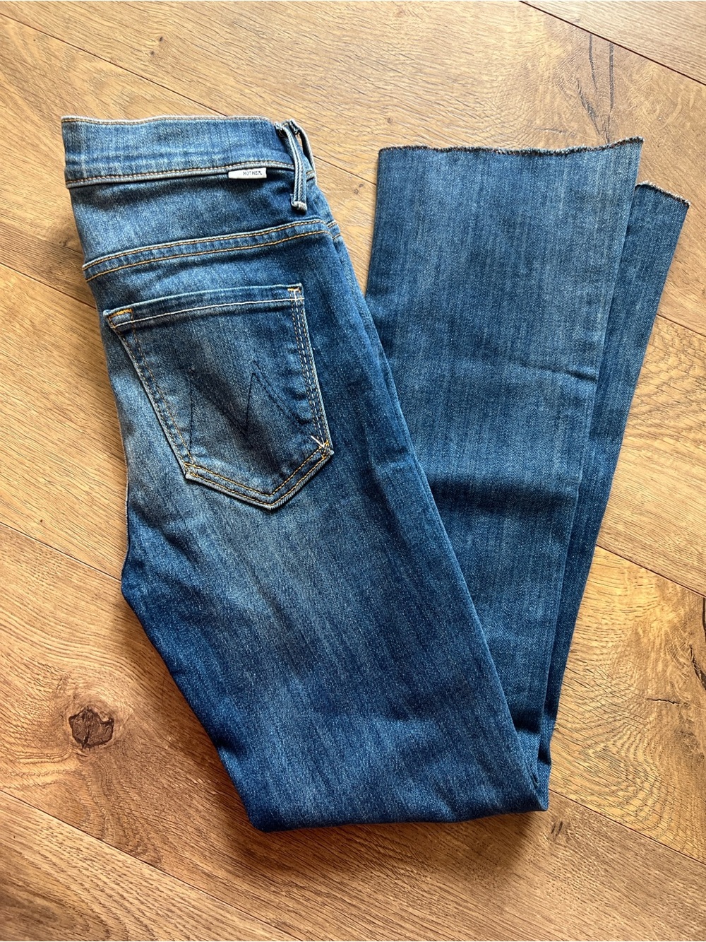 Mother Insider Crop Step Fray Women’s Blue Denim Jeans